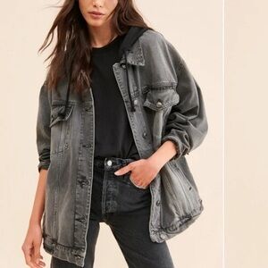 We the free denim hoodie jacket